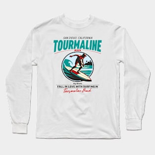 Tourmaline Beach Surfer Vintage Long Sleeve T-Shirt